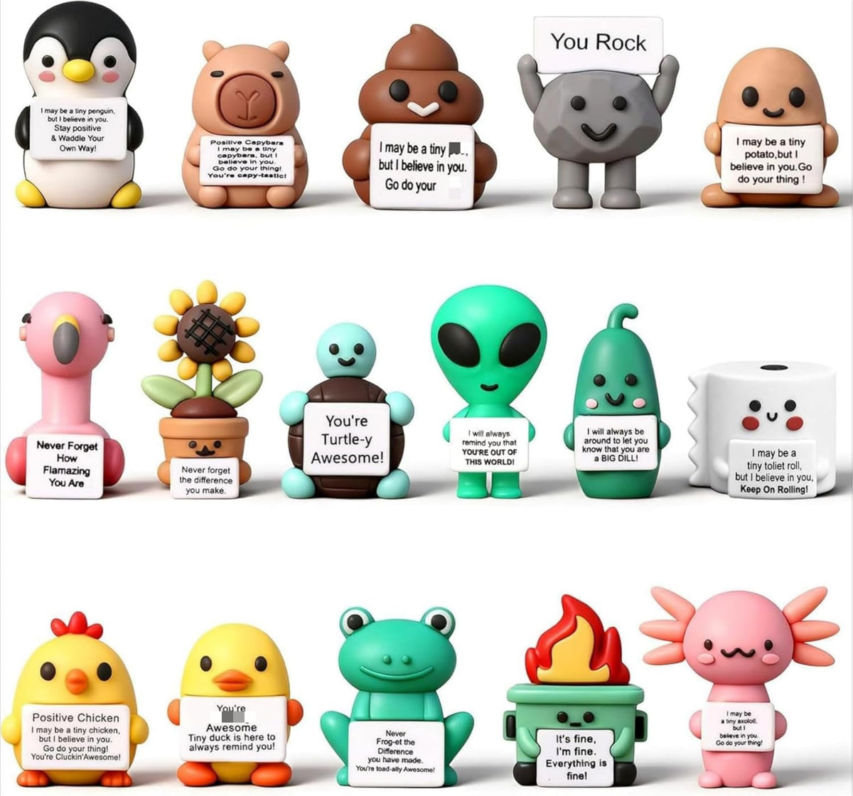 Gejoy You Rock mini figures set for vibrant desk decor and daily motivation