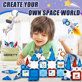 GEKETY space figures magnetic pieces for storytelling and fine motor skills