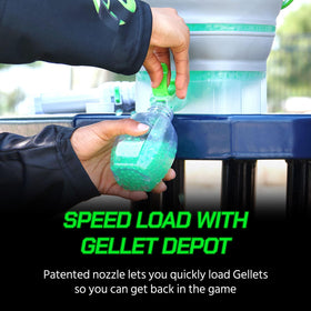 Gel Blaster Gellet Depot collapsed size demonstrates portable storage and easy transport.