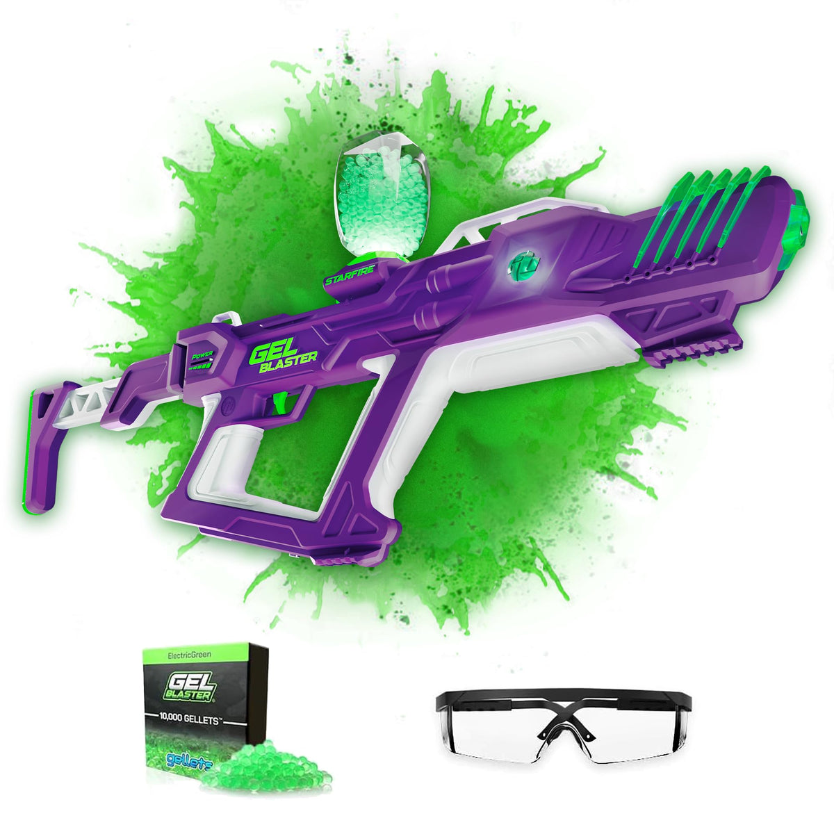 Gel Blaster Starfire XL blaster ready for action in outdoor light
