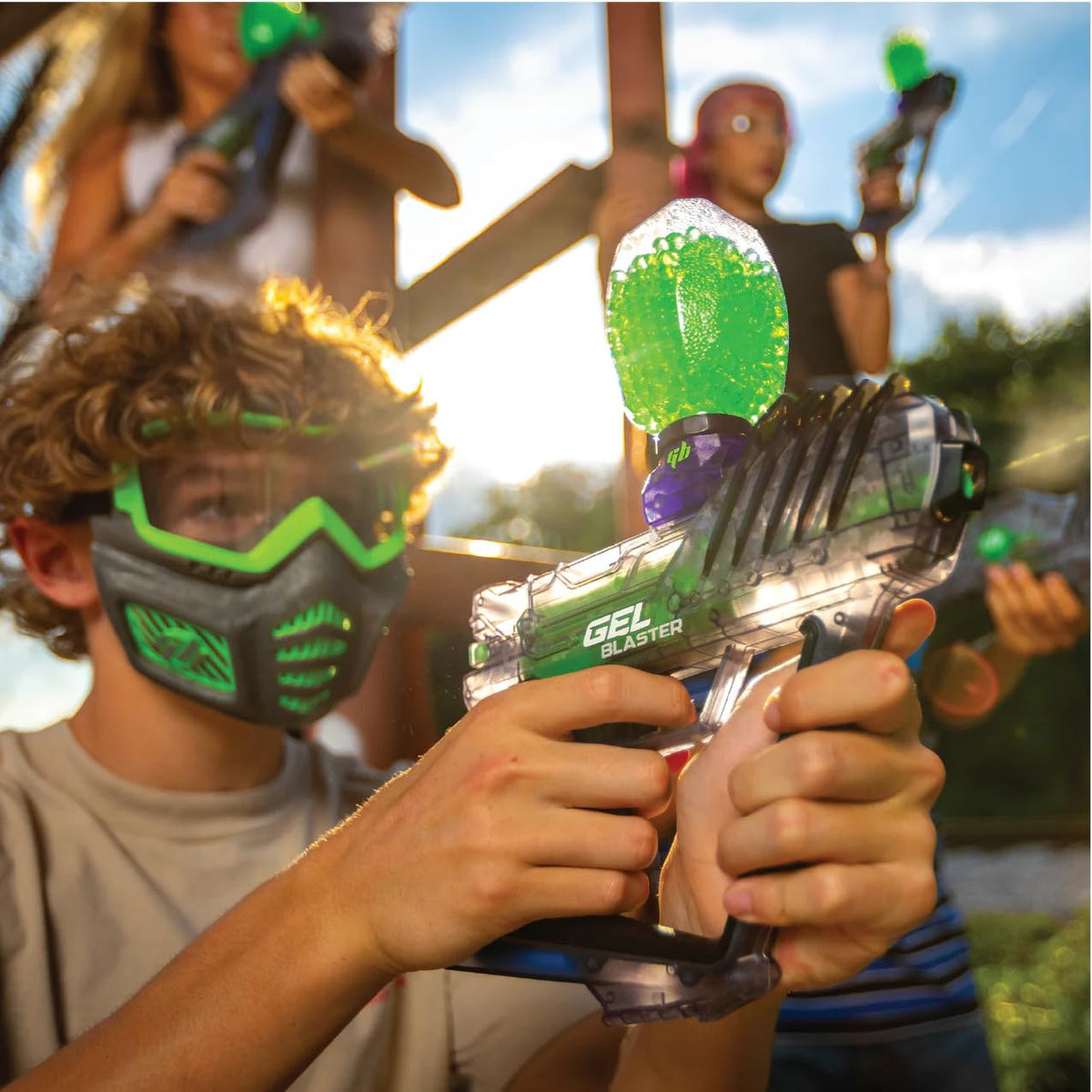 Gel Blaster Surge 2 glow activation lights the field for night play