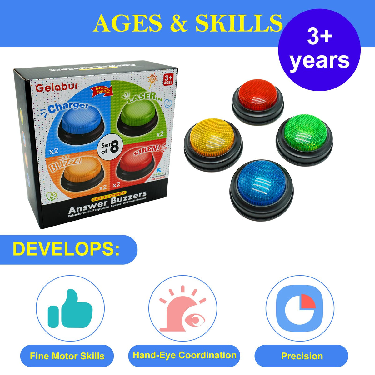 Gelabur classroom-ready setup enables multiple players to participate.