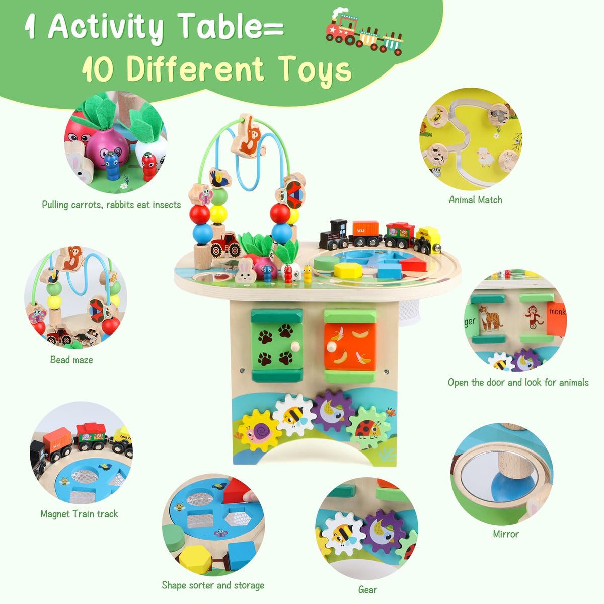Gemileo activity table animal match encourages recognition and cooperative play