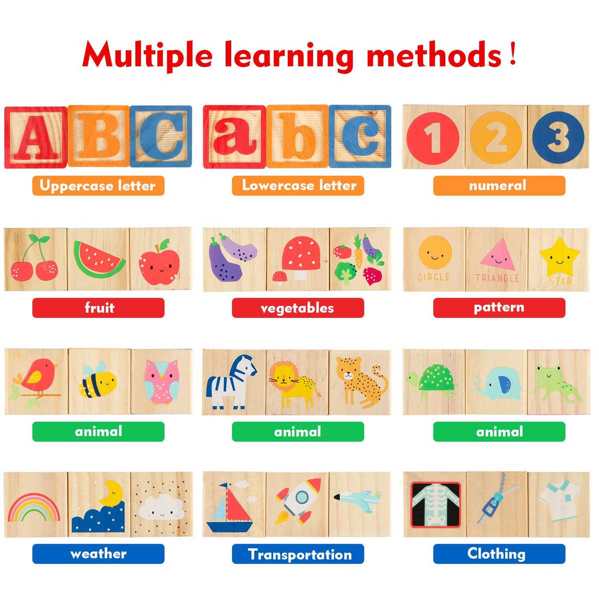 Gemileo wooden blocks for stacking play that strengthens hand-eye coordination.