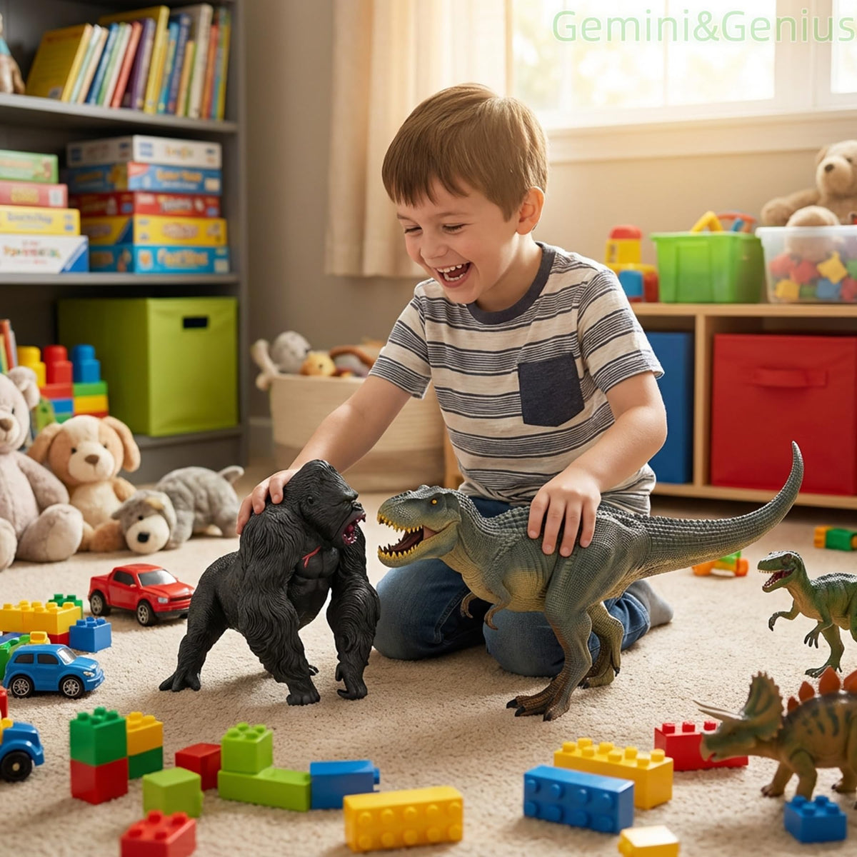 Gemini&Genius Dino playset educational toy encourages exploration of prehistoric life through hands-on learning.