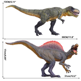 Gemini&Genius Spinosaurus figure shows textured details for dynamic display.