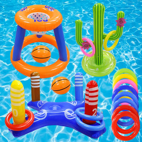 GEMLE pool toys cross ring toss set boosts group play and coordination.