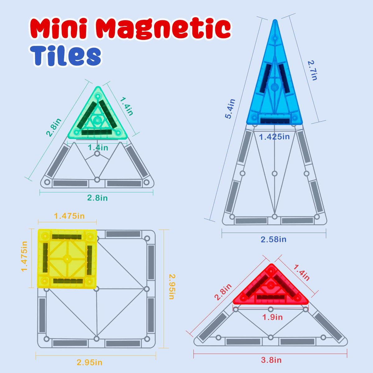 Gemmicc tiles help create 2D shapes and 3D structures.