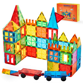 Gemmicc deluxe 136-piece magnetic tiles for endless creative building sessions
