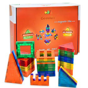 Gemmicc Magnetic Tiles 63-pcs set for creative play and learning through building.