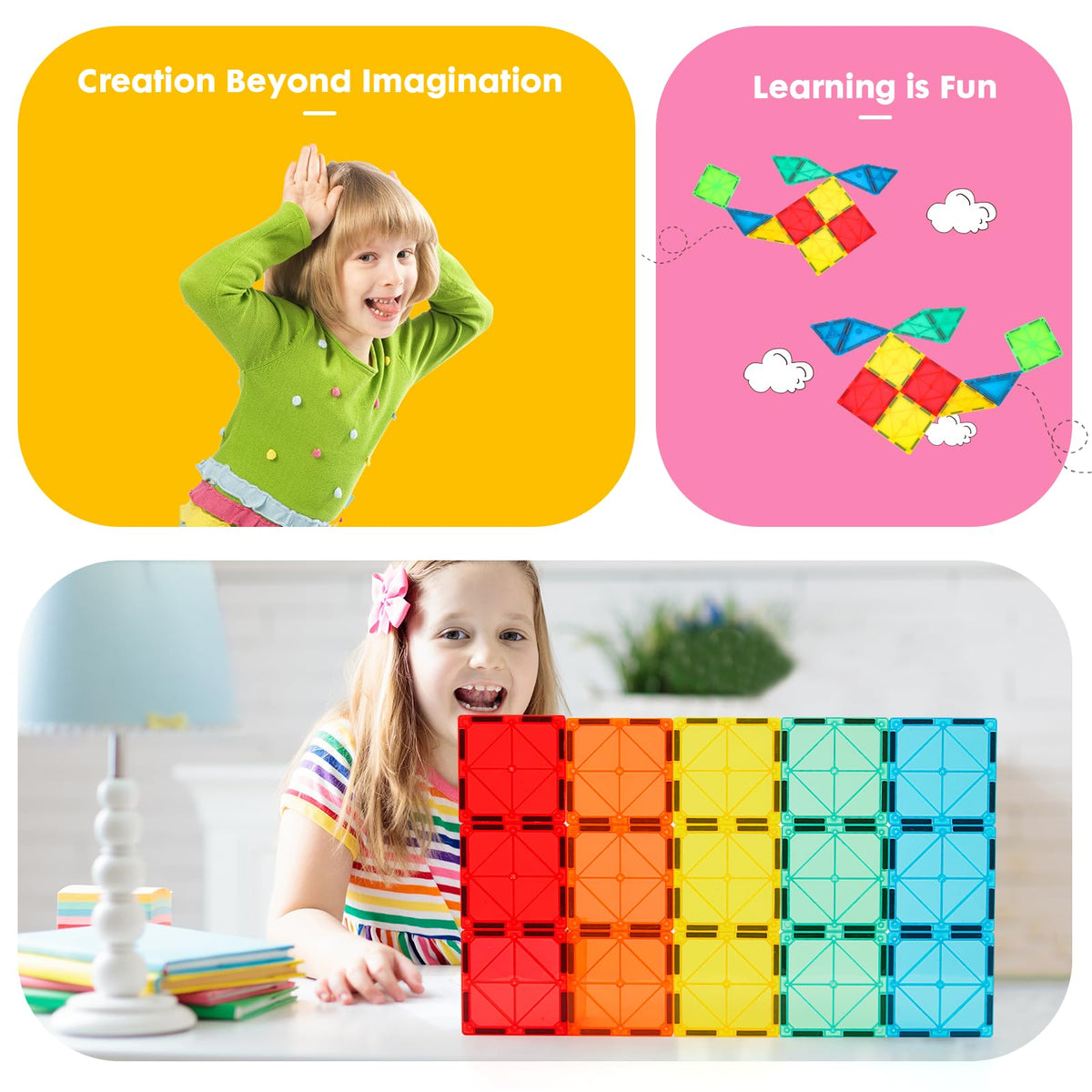 Gemmicc tiles with idea book encourage guided creative projects at home.