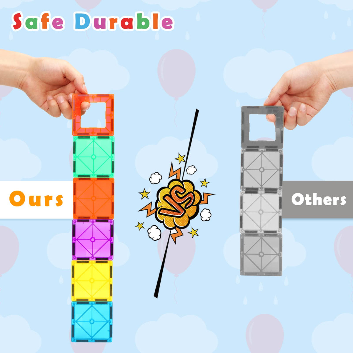 Gemmicc tiles tower-building encourages early geometry and fine motor skills.