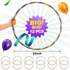 Gemscream 12-pack glitter hoop used as a party prop and gym practice aid