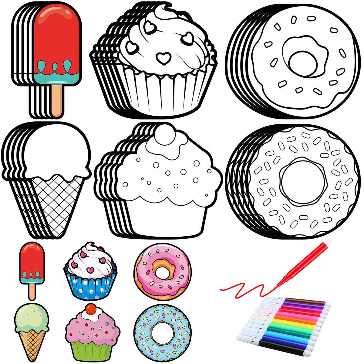 Gemscream color your own dessert magnets donut design for fridge decoration and kids' crafting fun.