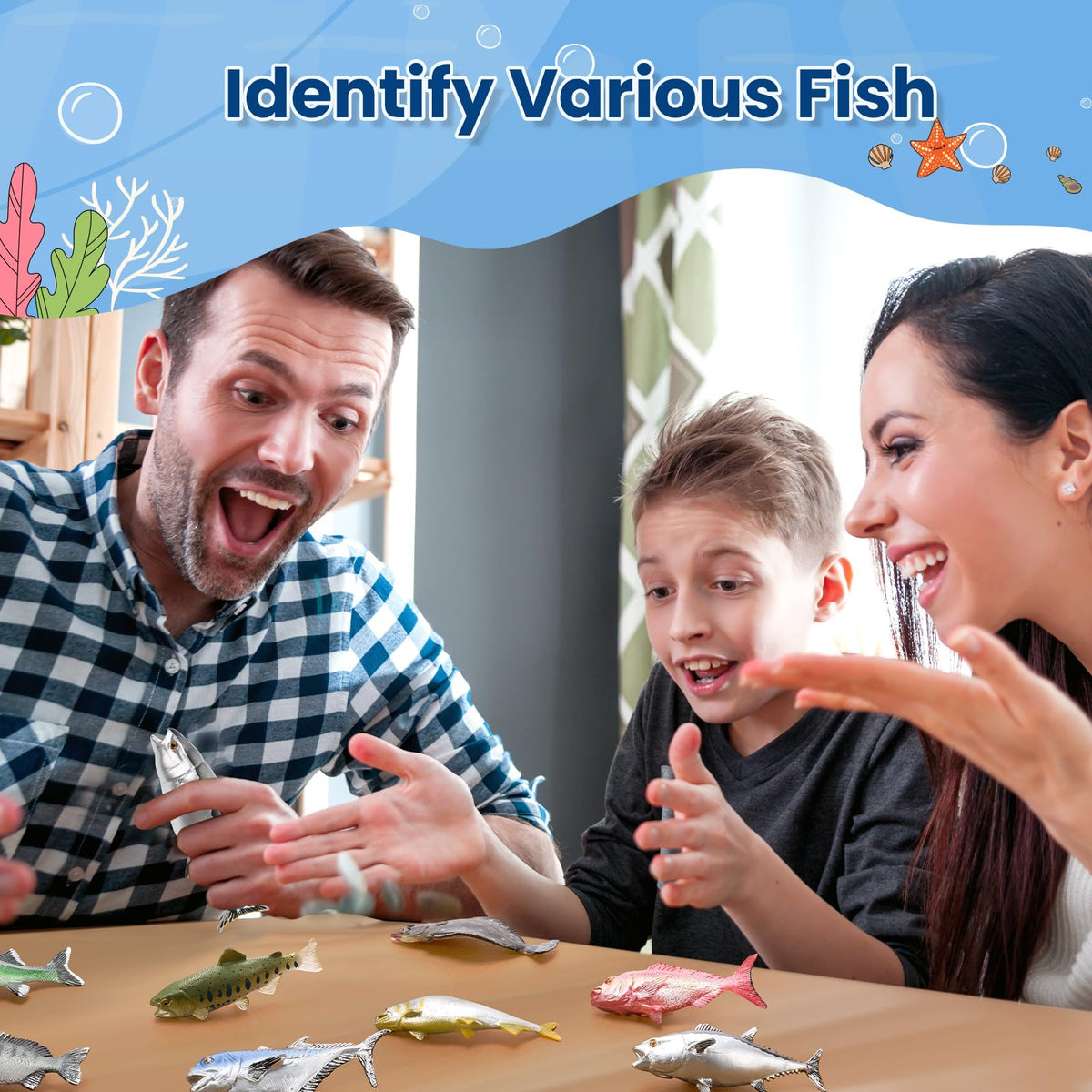 Gemscream fake fish angler durable set for bath time and learning