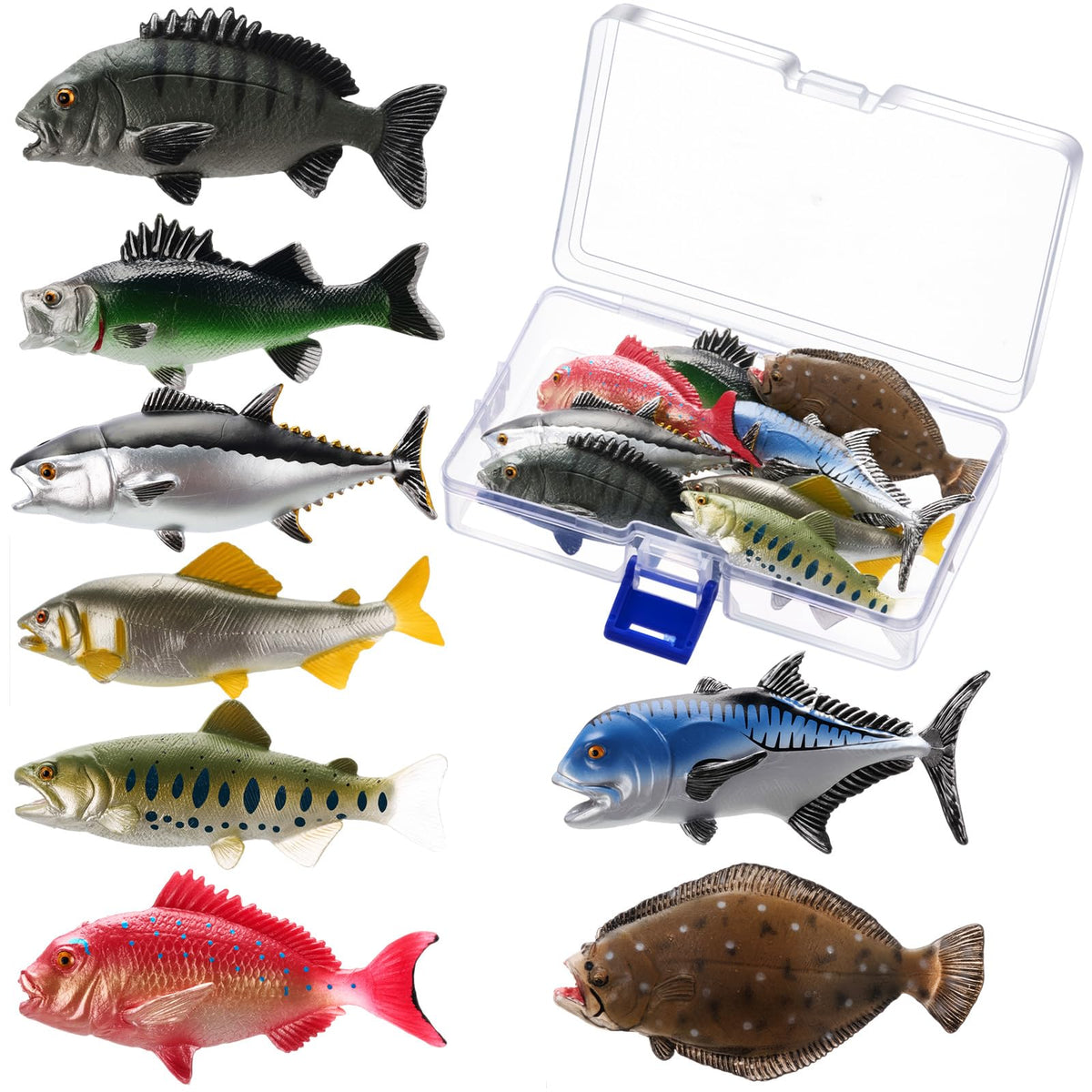 Gemscream fake fish angler red snapper for bath time play and pretend fishing