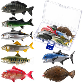 Gemscream fake fish angler red snapper for bath time play and pretend fishing