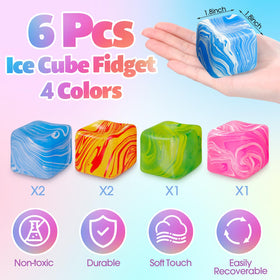 Gemscream fidget ice cubes with soft shell for gentle squeeze therapy