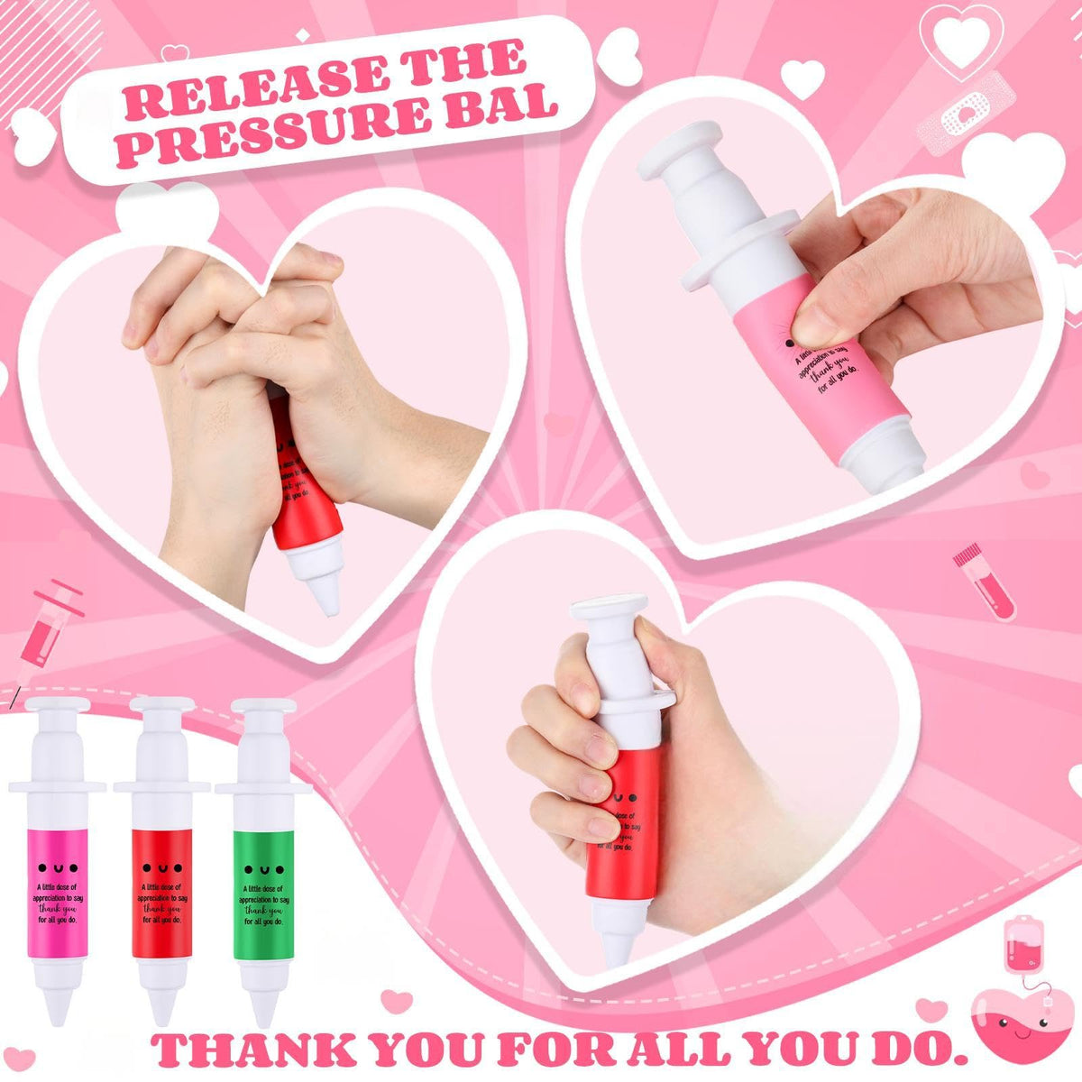 Gemscream foam syringe stress relief ball offers durable, repetitive squeezing.