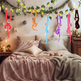 Gemscream LED string lights illuminate the display at night.