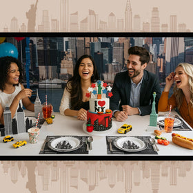 Gemscream New York skyline set decorates parties with urban flair.