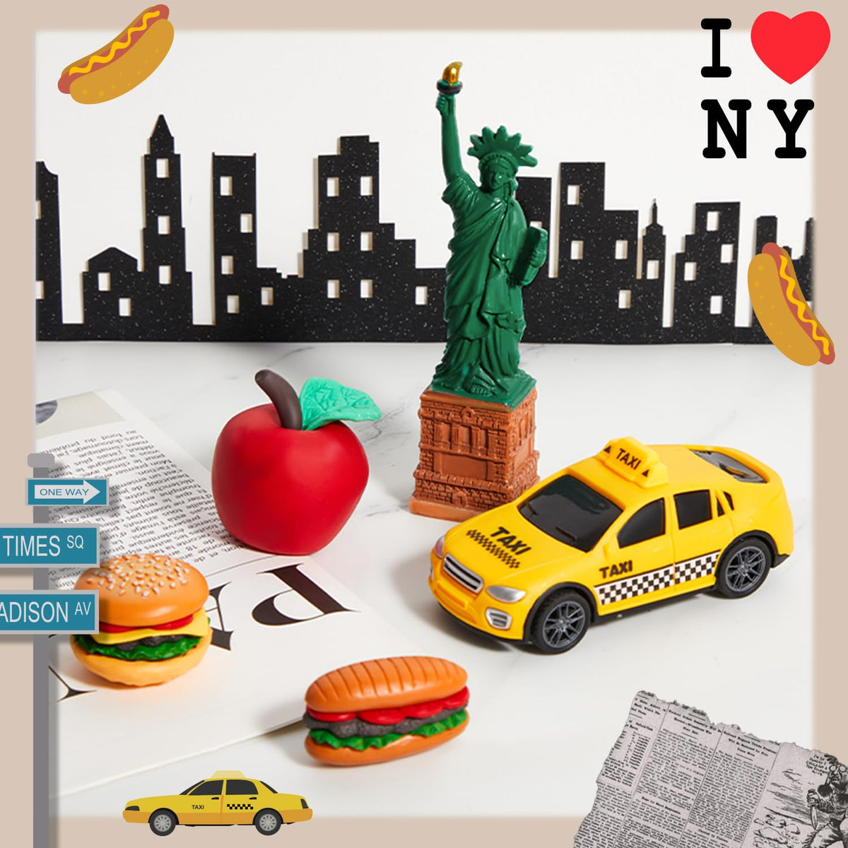 Gemscream 9-piece NYC set ideal for gifts and themed celebrations.