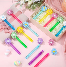 Gemscream watercolor daisy bubble wand for themed gatherings.