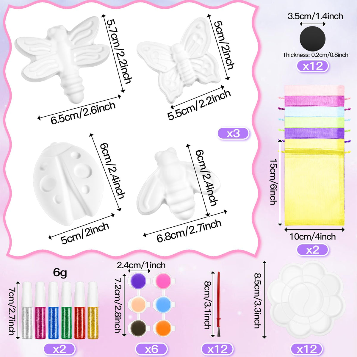 Gemscream paints in six colors for vibrant plaster art projects