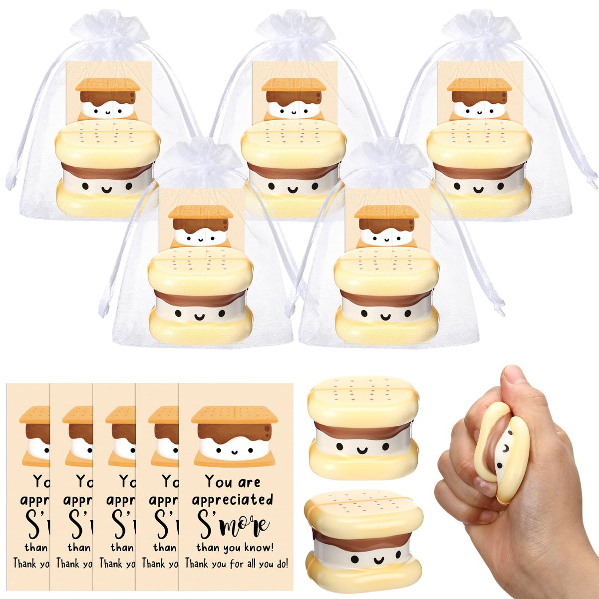 Gemscream S'More stress ball sandwich cookie for quick workplace stress relief.