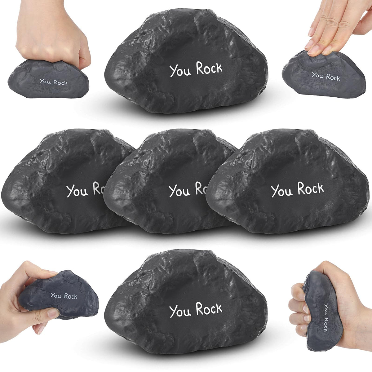 Gemscream stress ball gray foam hero image showing a 20-pack for mood boost at work