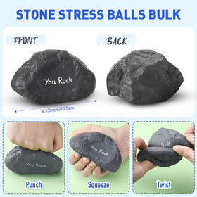 Gemscream stress ball gray foam closeup texture highlights soft grip for sensitive hands