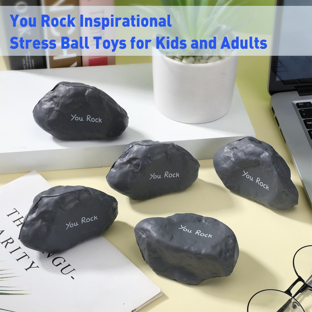 Gemscream stress ball gray foam grip promotes steady squeeze and consistent tension release