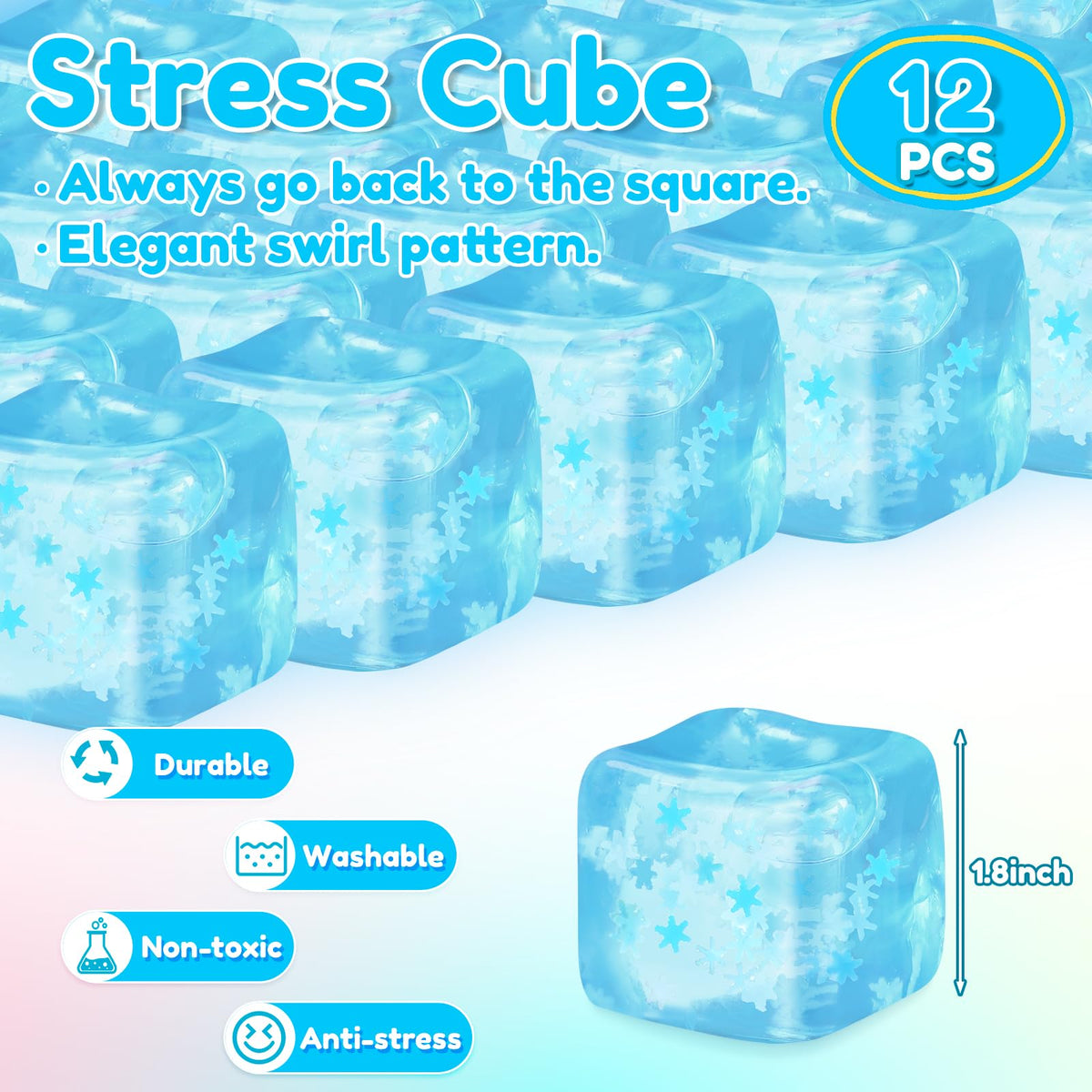 Gemscream stress cube blue 12-pack on display offers mindful break inspiration