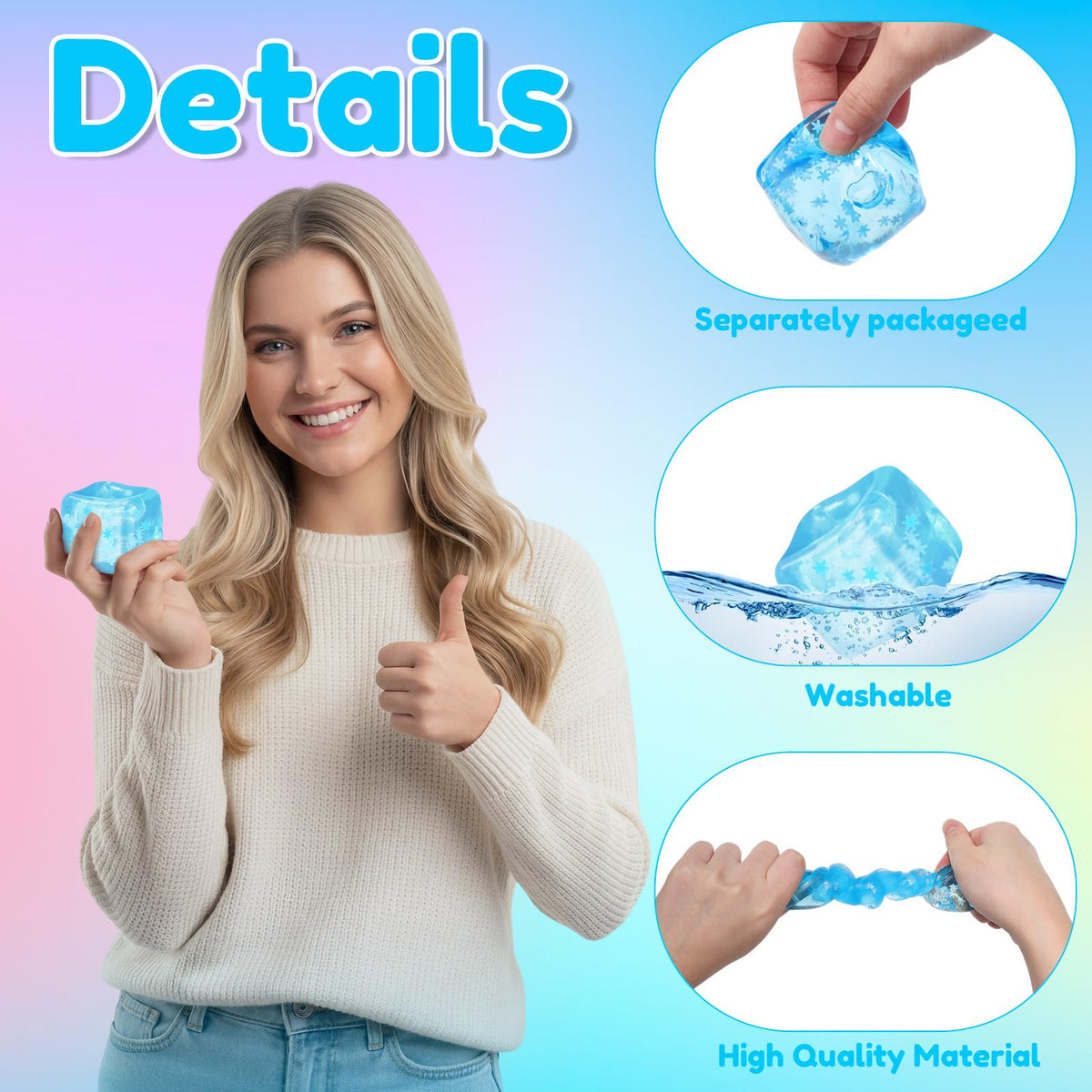 Gemscream stress cube blue collection shows soothing colors for desks and travel