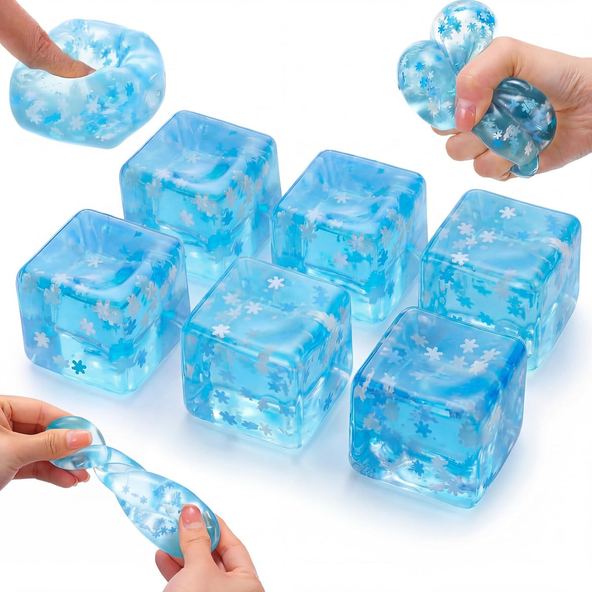 Gemscream blue ice cube stress cube for focused work and tactile relief