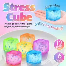 Gemscream stress cube blue snowflakes side view enhances focus on go-to breaks