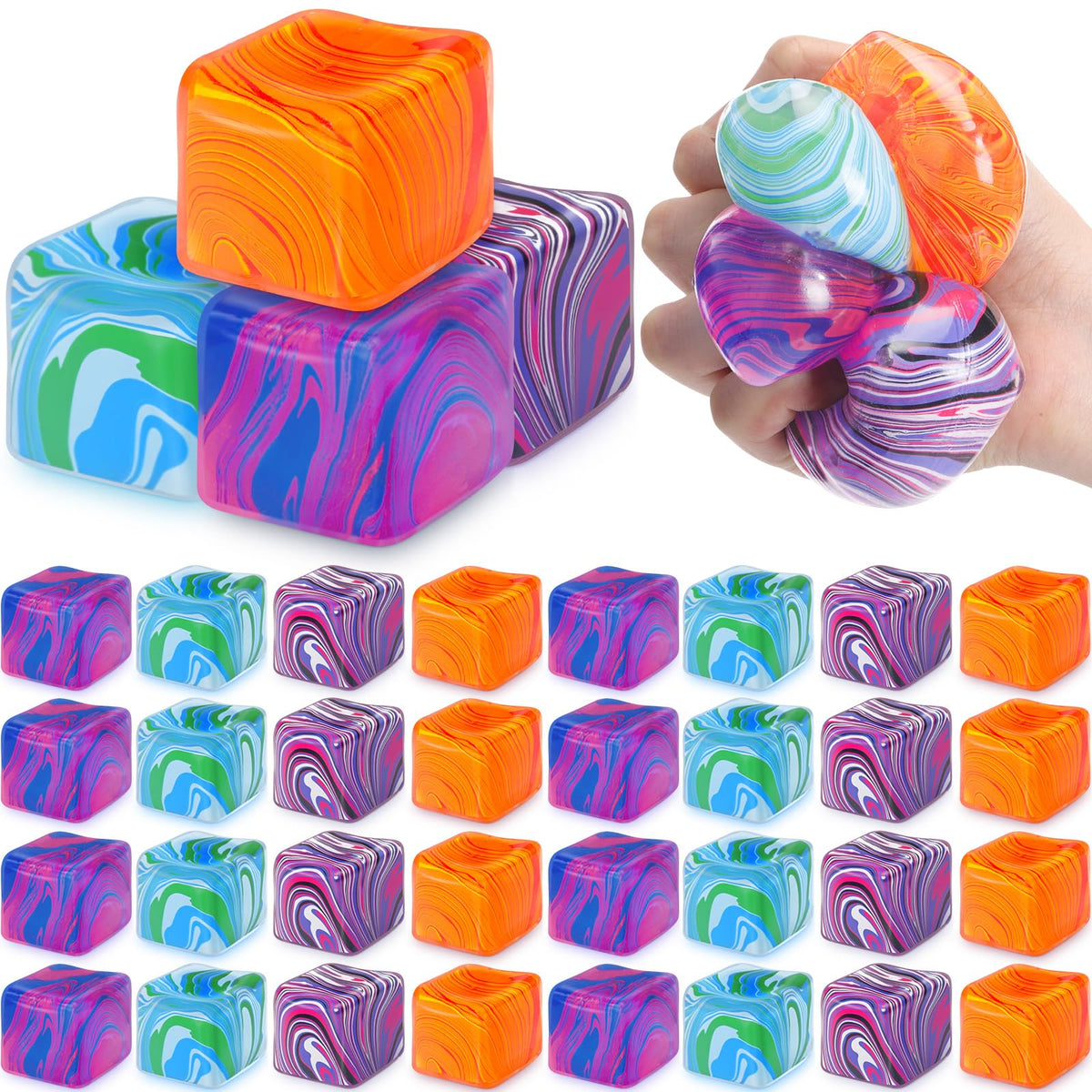 Gemscream stress cube blue provides quick calm during a busy workday.