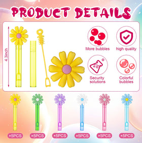 Gemscream pastel daisy pattern bubble wand enhances wedding ambiance.