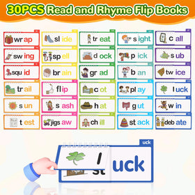 Gencokok Read and Rhyme Flip Books spread shows paired words and images to reinforce patterns.