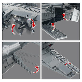 General Jim's AC-130 gunship brick set packaging keeps pieces organized.