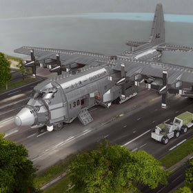 General Jim's AC-130 gunship complete model stands as an impressive display.