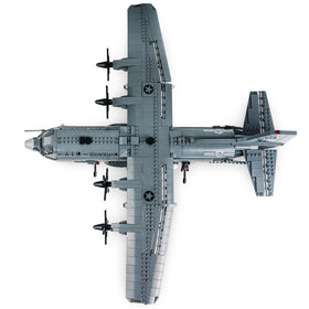 General Jim's AC-130 gunship with retractable landing gear enhances realism during build.