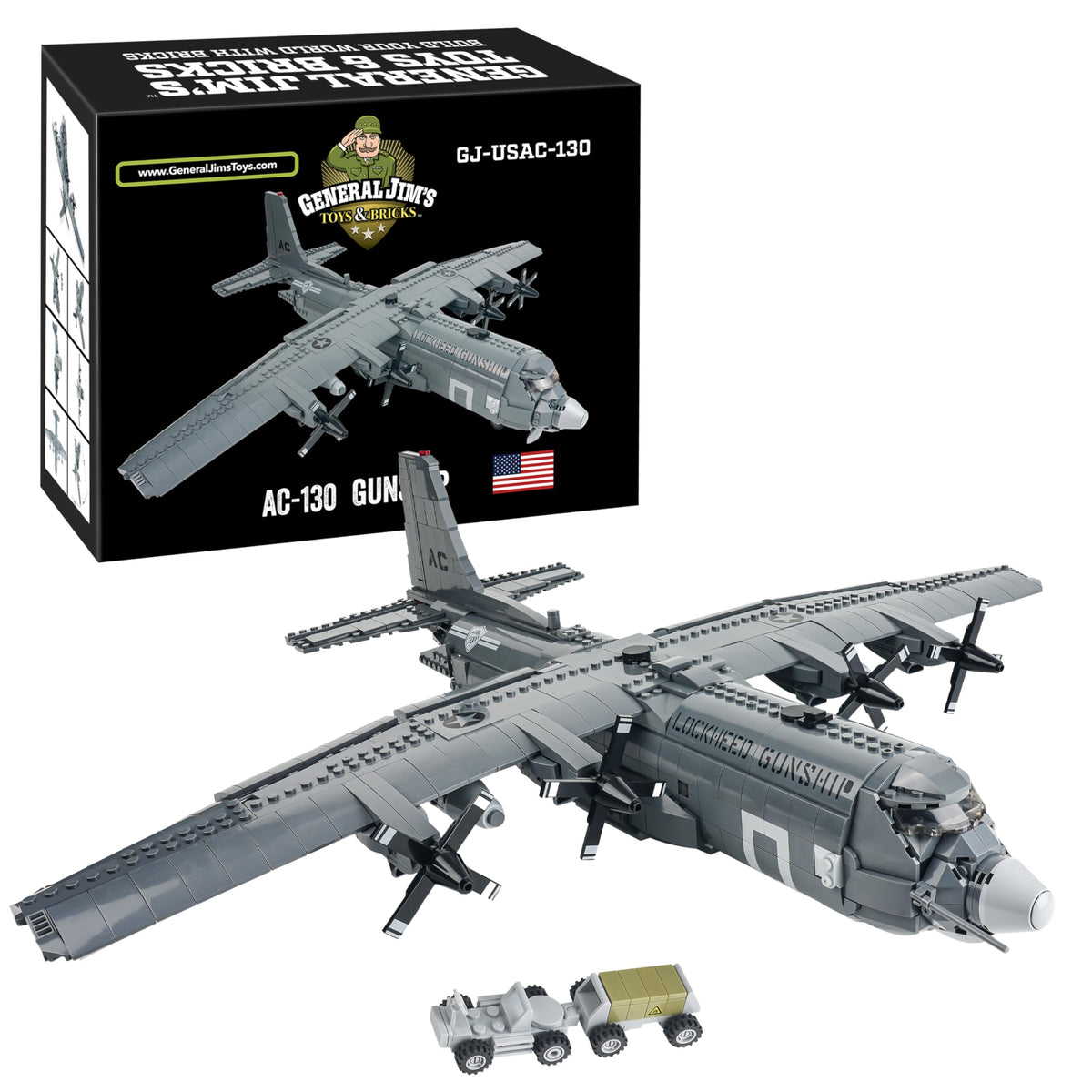 General Jim's AC-130 Hercules gunship replica detail for display and collecting.