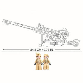 General Jim's howitzer trail legs provide stable battlefield setups.