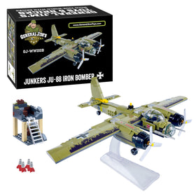 General Jim's JU-88 bomber plane assembly highlights twin-engine realism for display.