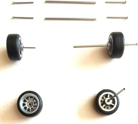 Generic 1:64-scale modified axles offer sturdy wheel attachment.