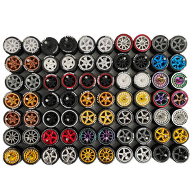 Generic 10-pack 1:64 rubber wheels with logo sidewall for authentic detail