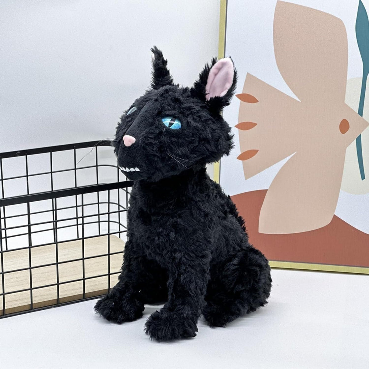 Generic 12-inch Black Cat Plush face detail highlights film-inspired design