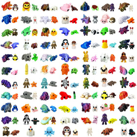 Generic 150pc 3D printed animal figurines showcasing a variety of animals and poses.