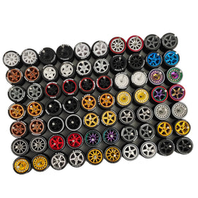 Generic 1:64 diecast rims with random designs for diverse customization